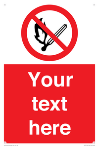 Custom No Open Flames Sign